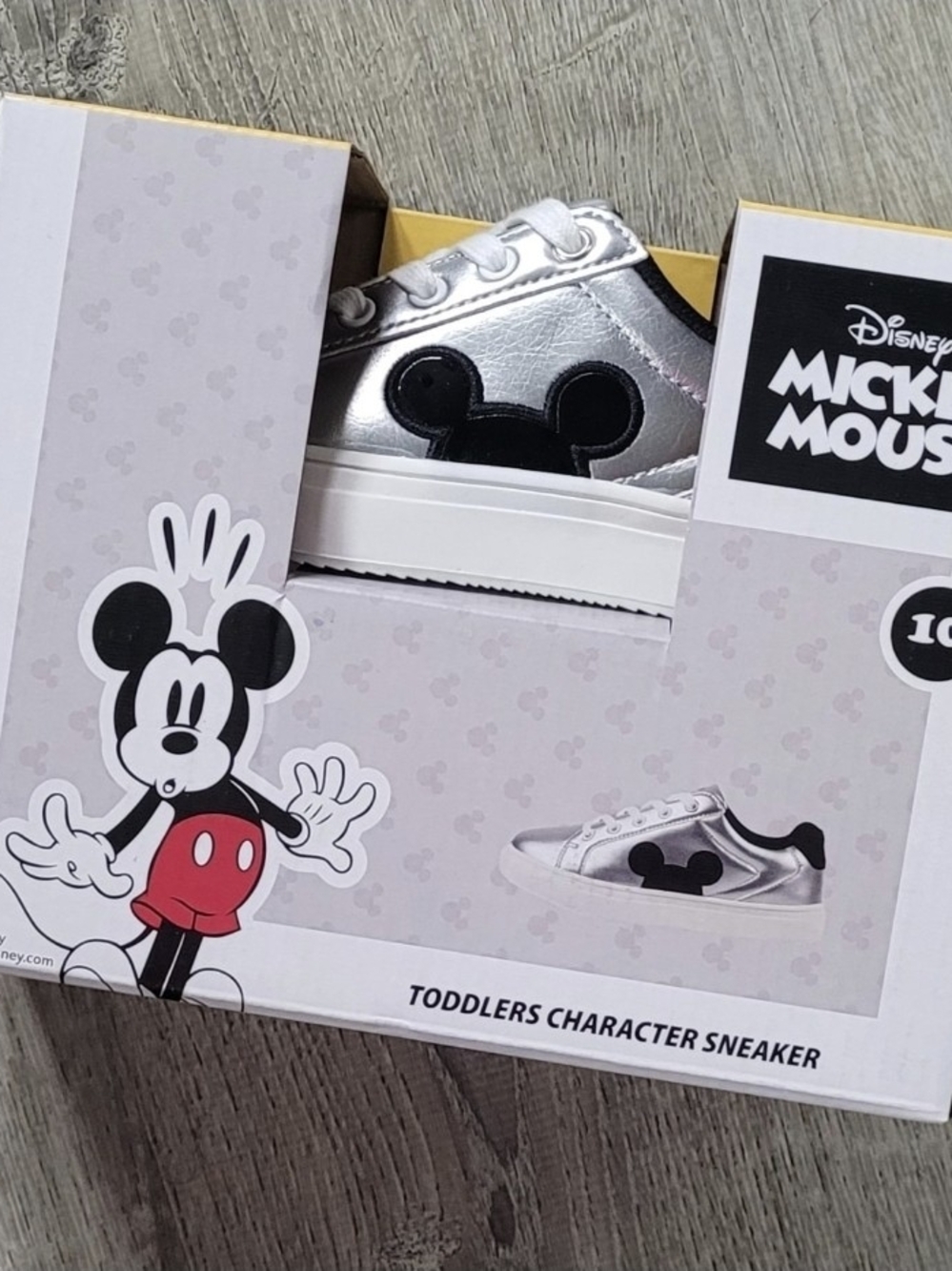 Disney Silver and Black Mickey Toddler Sneakers